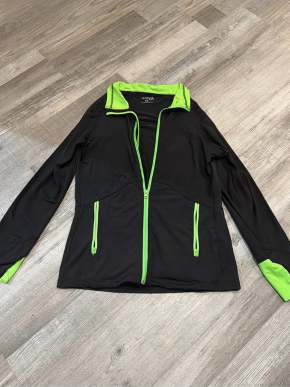 Avia Black Jacket with Neon Green Trim